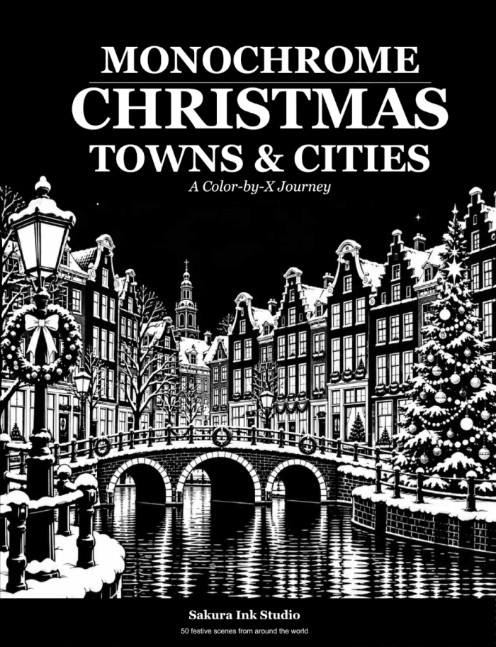 Monochrome Christmas Towns & Cities cover